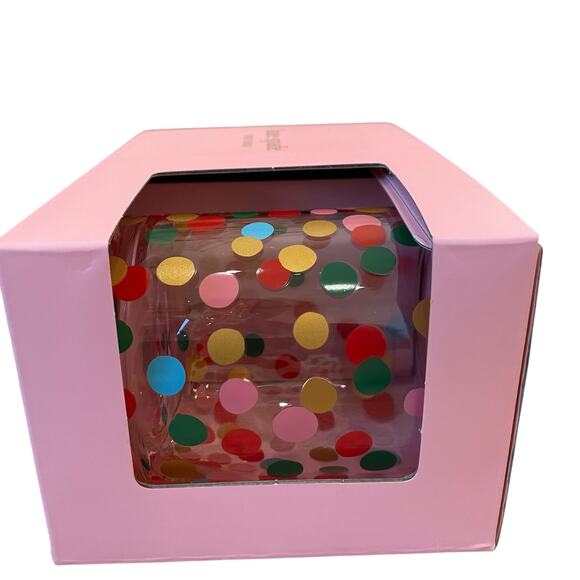 Kate Spade ITS RAINING CONFETTI Double Old Fashioned Whiskey Glass Set of 2 New - Picture 13 of 16